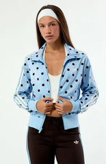 adidas Blue Satin Firebird Track Jacket