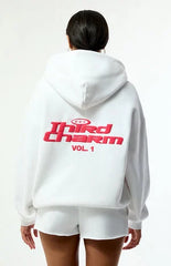 Third Charm White & Pink Puff Graphic Vol. 1 Hoodie