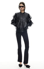 LIONESS Faux Leather Madame Oversized Bomber Jacket