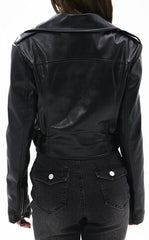 AZALEA WANG Remy Midnight Black Butter Faux Leather Jacket