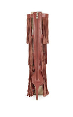 AZALEA WANG Women's Amadeo Red Fringe Gladiator Sandal Boots