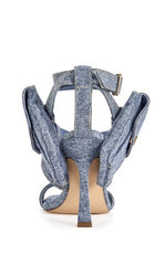 AZALEA WANG Women's Kershaw Denim Pocket Stiletto Sandals