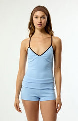 Your Favorite Blue Lounge Contrast Tank Top