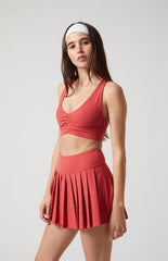 PAC 1980 PAC WHISPER Active Red Dropped Waist Pleated Mini Skort
