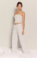 Your Favorite Blue & White Lounge Striped Baggy Pants