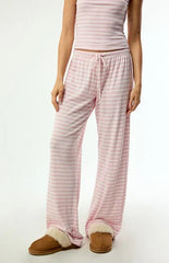 Your Favorite Pink & White Lounge Striped Baggy Pants