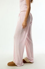 Your Favorite Pink & White Lounge Striped Baggy Pants