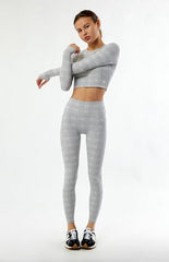 ASTORIA ACTIVEWEAR Active Plaid Long Sleeve Top