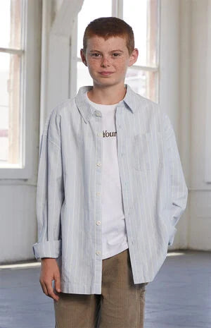 Pacsun Kids Striped Oxford Long Sleeve Shirt