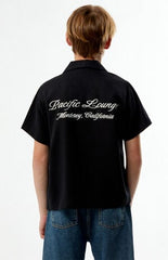 Pacsun Kids Pacific Lounge Embroidered Camp Shirt