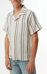 Pacsun Kids Brown Striped Textured Camp Shirt