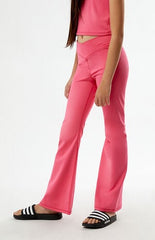 PAC 1980 Kids PAC WHISPER Active Hot Pink Crossover Flare Yoga Pants