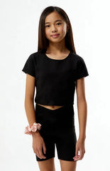 PAC 1980 Kids PAC WHISPER Active Black Crew Neck T-Shirt
