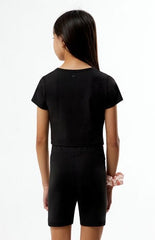 PAC 1980 Kids PAC WHISPER Active Black Crew Neck T-Shirt