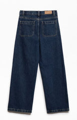 Pacsun Kids Baggy Jeans Contrast Stitch Dark Blue