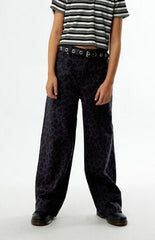 Pacsun Kids Leopard Baggy Jeans Black