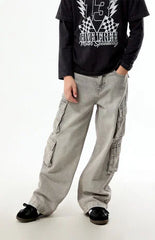 Pacsun Kids Baggy Jeans Cargo Gray