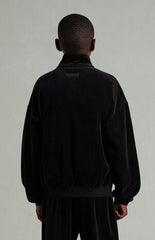 Fear of God ESSENTIALS Kids Vintage Black Classic Fit  Velour Track Jacket