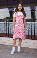 Pacsun Kids Red Gingham Sleeveless Dress