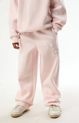 Pacsun Kids Pink Star Applique Baggy Sweatpants
