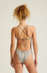 Pacsun Snakeskin Audrey Shine One Piece Swimsuit