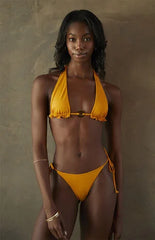 Pacsun Gold Sable Ring Halter Bikini Top
