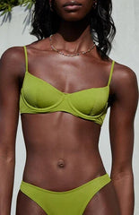 Pacsun Olive Madison Balconette Underwire Bralette Bikini Top