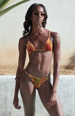 Pacsun Multi Velvet Caspia Triangle Bikini Top