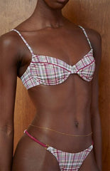 Pacsun Plaid Shiloh Underwire Bralette Bikini Top