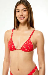 Pacsun Red Floral Rae Triangle Bikini Top