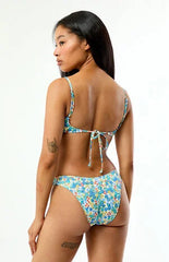Pacsun Blue & White Floral Madison Underwire Bralette Bikini Top