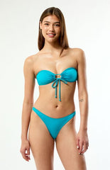 Pacsun Blue Eliza Shine Bandeau Bikini Top