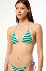 Pacsun Striped Summer Reversible Triangle Bikini Top