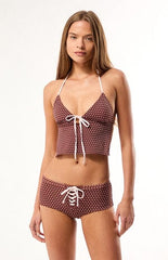 Pacsun Polka Dot Heather Tank Bikini Top