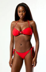 Third Charm Red Naya Bandeau Bikini Top