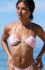 Pacsun Pink Azalea Shine Halter Bikini Top