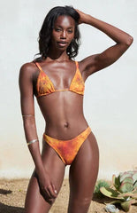 Pacsun Orange Floral Rae High Cut Bikini Bottom