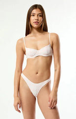 Pacsun Pink & White Plaid Rae High Cut Bikini Bottom