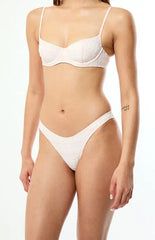 Pacsun Pink & White Plaid Rae High Cut Bikini Bottom