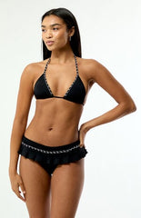Third Charm Black Stephanie Chain Swim Skirt