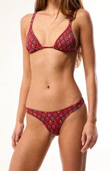 Pacsun Red Floral Rae High Cut Bikini Bottom