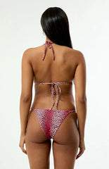 Third Charm Pink Leopard Gardenia Curtain Cheeky Bikini Bottom