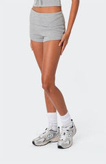 Edikted Lizzy Foldover Waffle Shorts