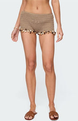 Edikted Kairi Bead Crochet Shorts