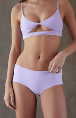 TOAST Purple Ribbed Boyshort Bikini Bottom