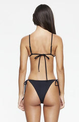 LIONESS Black Rhinestone Ramirez Triangle Bikini Top
