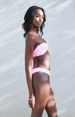 Kulani Kinis Pink Ribbed V Cheeky Bikini Bottom