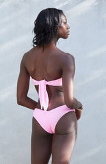 Kulani Kinis Pink Ribbed V Cheeky Bikini Bottom