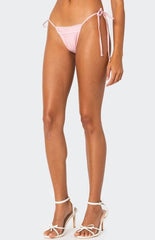 Edikted Contrast Polka Dot String Bikini Bottom