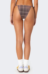 Edikted Wilhelmina Plaid String Bikini Bottom